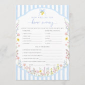 Invitation Posey How Well Do You Know Mommy Game (Devant)