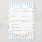 Invitation Posey How Well Do You Know The Couple Game (Devant)