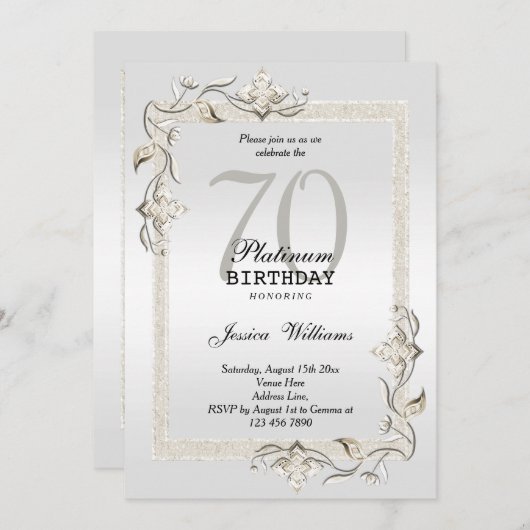 Invitation Posh 70e anniversaire Platinum (Devant / Derrière)