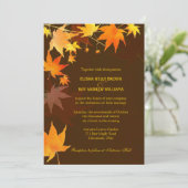 Invitation Posh Automne Maple Feuille Mariage Brown (Debout devant)
