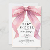 Invitation Posh Coquette Bow Baby shower (Devant)