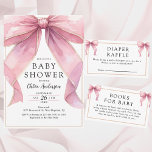 Invitation Posh Coquette Bow Baby shower<br><div class="desc">Le Baby shower Posh Pink Coquette Bow est le choix idéal pour ceux qui souhaitent ajouter une touche d'élégance et de charme à leur célébration. Cet ensemble magnifiquement conçu comprend tout ce dont vous avez besoin pour créer un baby shower sophistiqué et élégant, des invitations aux décorations. Les couleurs roses...</div>