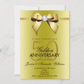 Invitation Posh Gem Arc et Ruban 50e Anniversaire de Mariage (Devant)