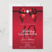 Invitation Posh Gem Bow & Ribbon 40e anniversaire (Devant)