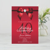 Invitation Posh Gem Bow & Ribbon 40e anniversaire (Debout devant)