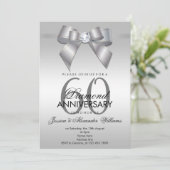 Invitation Posh Gem Bow & Ruban 60e Anniversaire de Mariage (Debout devant)