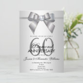 Invitation Posh Gem Bow & Ruban 60e Anniversaire de Mariage (Debout devant)
