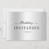 Invitation Posh Glamour Argent 25e Anniversaire (Devant)