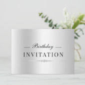 Invitation Posh Glamour Argent 25e Anniversaire (Debout devant)
