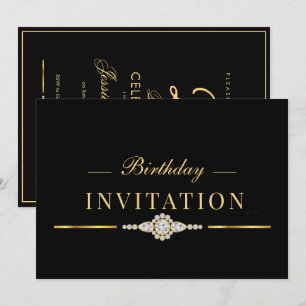 Invitation Posh Glamour Or 25e Anniversaire