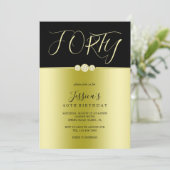 Invitation Posh Gold & Black Elegant Diamonds 40e anniversair (Debout devant)