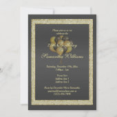 Invitation Posh Gold & Black, Parties scintillant & Ballons A (Devant)
