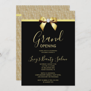 Invitation Posh Gold Jewel Bow Grand Ouverture