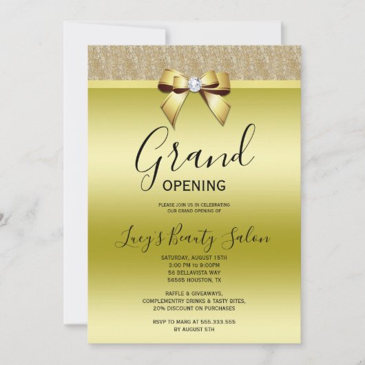 Invitation Posh Jewel Bow Grand Ouverture (Devant)
