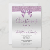 Invitation Posh Lilac Bijoux Bow Noël (Devant)