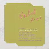 Invitation Posh Minimale De Douche Nuptiale (Devant / Derrière)