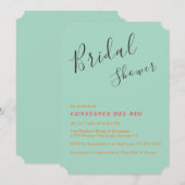 Invitation Posh Minimale De Douche Nuptiale (Devant / Derrière)