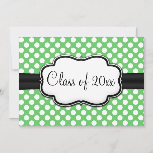 Invitation Posh Mint Green Polka Dot Graduation (Devant)