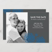 Invitation Posh Petals | Cerulean | Save the date (Devant / Derrière)