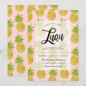 Invitation Posh Pineapple Luau (Devant / Derrière)