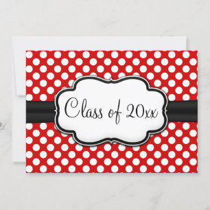 Invitation Posh Red Polka Dot Graduation