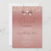 Invitation Posh Rose Gold Jewel Bow Grand Ouverture (Devant)