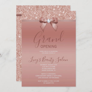 Invitation Posh Rose Gold Jewel Bow Grand Ouverture