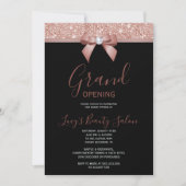Invitation Posh Rose Gold Jewel Bow Grand Ouverture (Devant)