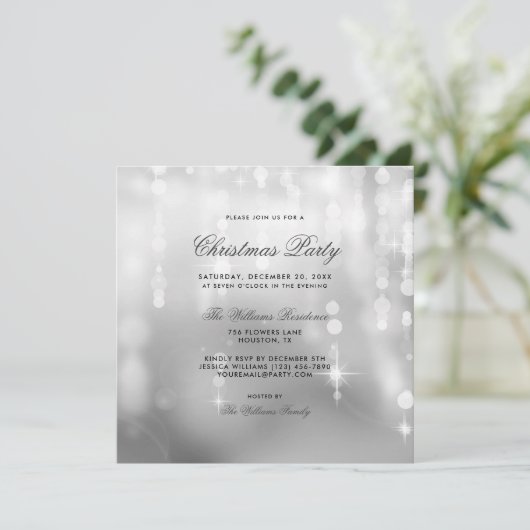 Invitation Posh Silver Lights Bokee Noël (Debout devant)