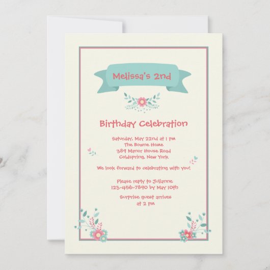 Invitation Posies Délicats (Devant)