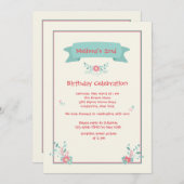 Invitation Posies Délicats (Devant / Derrière)