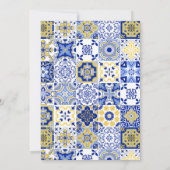 Invitation Positano Carreaux Bleus Citron Couple Douche (Dos)