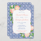 Invitation Positano Carreaux Bleus Jardin Pêche Fête des mari (Devant / Derrière)