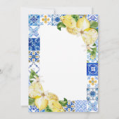 Invitation Positano Carrelage bleu Citron Wedding shower Invi (Dos)