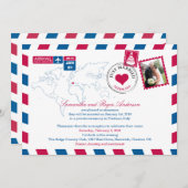 Invitation Positano Italie Airmail Post Mariage Réception (Devant / Derrière)