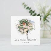 Invitation *~* POSITANO Italien AR20 RSVP QR Mariage (Debout devant)