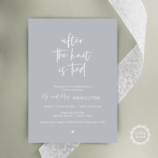 Invitation Post mariage Brunch, Après le noeud est lié Invita