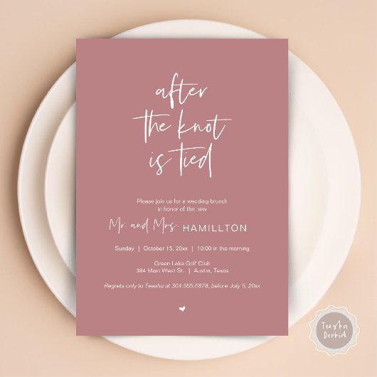 Invitation Post mariage Brunch, Après le noeud est lié Invita