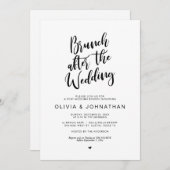 Invitation Post mariage, Brunch après mariage, Black script I (Devant / Derrière)