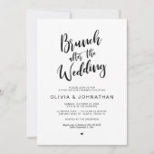 Invitation Post mariage, Brunch après mariage, Script noir (Devant)