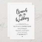 Invitation Post mariage, Brunch après mariage, Script noir (Devant / Derrière)