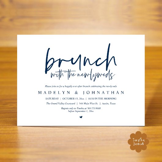 Invitation Post Mariage Brunch avec la célébration des nouvea