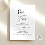 Invitation Post mariage Brunch, Lever et Shine<br><div class="desc">Belle Moderne Belle Minimaliste,  Police de script noir,  Carte d'invitation de Brunch mariage (Rise and Shine). C'est parfait pour vos répétitions mariages,  dîners et fêtes. Ajoutez vos détails dans la police correspondante / lettrage. #TeeshaDerrick</div>