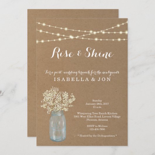 Invitation Post Mariage Brunch Matin après l'invitation (Devant / Derrière)