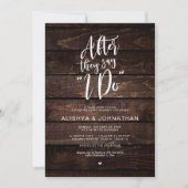 Invitation Post Mariage Brunch, Rustic Dark Script (Devant)