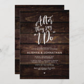Invitation Post Mariage Brunch, Rustic Dark Script (Devant / Derrière)