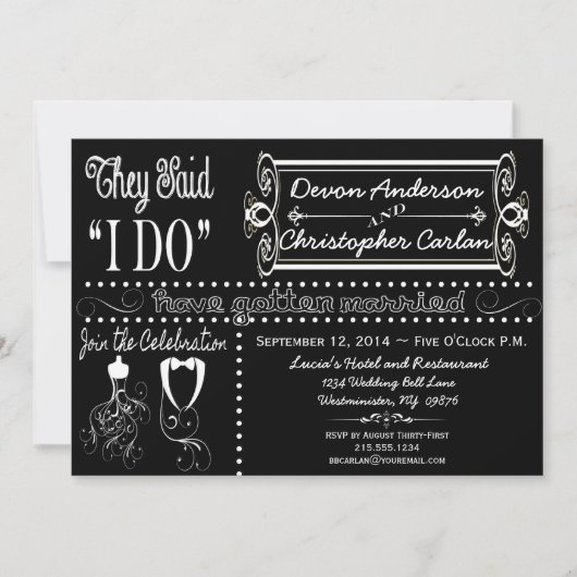Invitation Post Mariage Chic Chalkboard (Devant)
