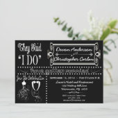 Invitation Post Mariage Chic Chalkboard (Debout devant)