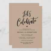 Invitation Post mariage, Mange, Fêtons, Brunch, Kraft (Devant / Derrière)