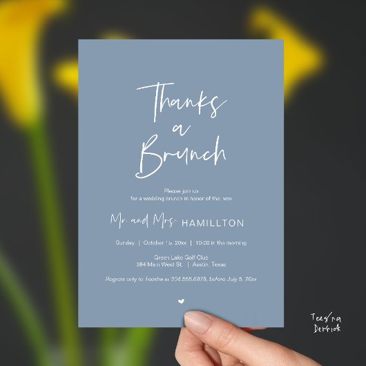 Invitation Post wedding Celebration, Thanks a Brunch